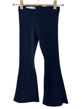 Zara Girls Black Ribbed Flare Leggings Size 6-7 (122cm)